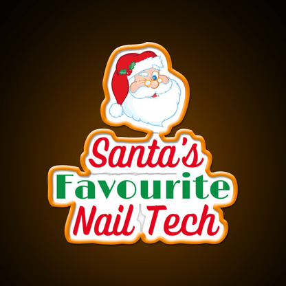 Santas Favourite Nail Tech Nail Salon Led Neon Sign Rgb Color - Shineneon