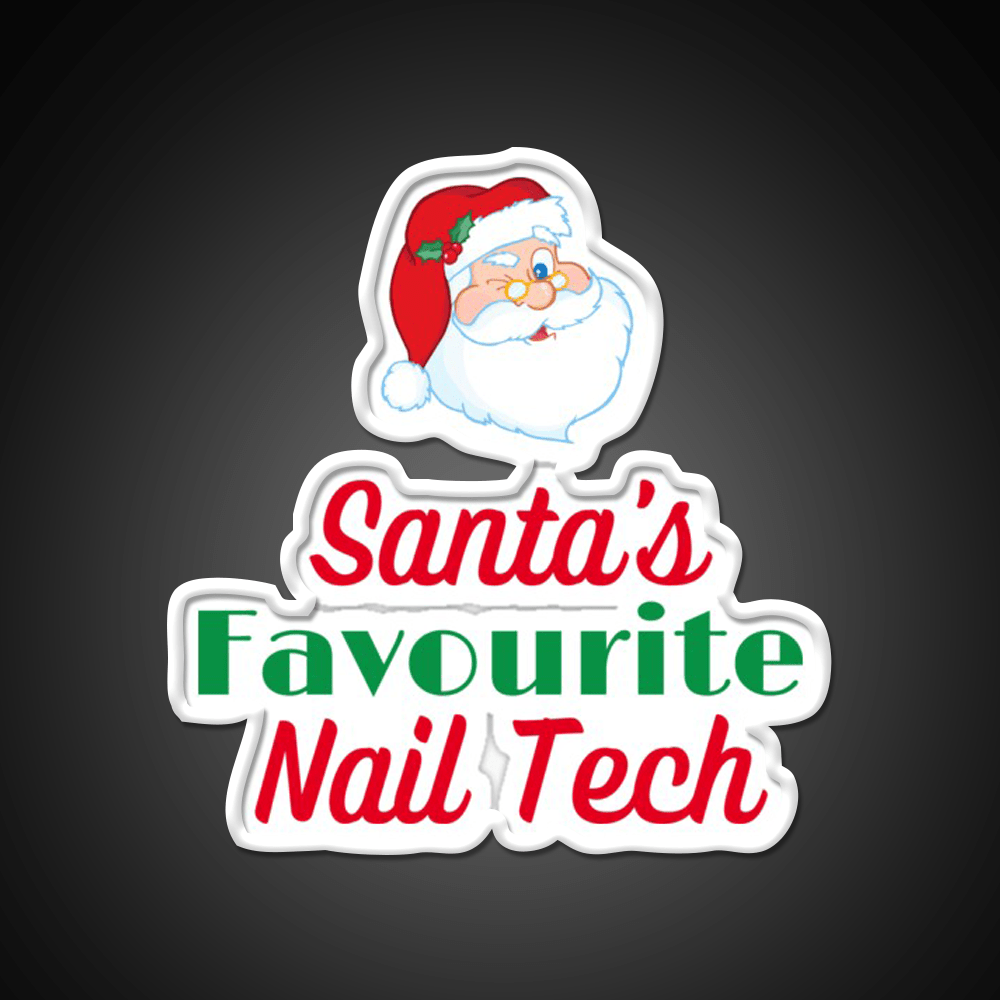 Santas Favourite Nail Tech Nail Salon Led Neon Sign Rgb Color - Shineneon