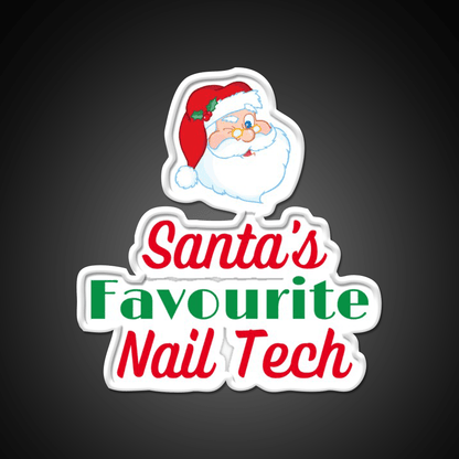 Santas Favourite Nail Tech Nail Salon Led Neon Sign Rgb Color - Shineneon