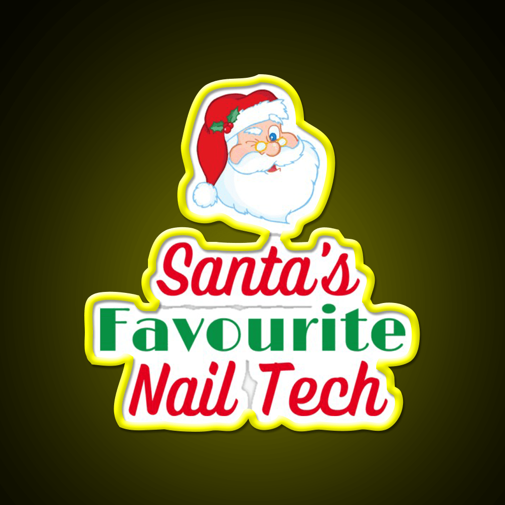 Santas Favourite Nail Tech Nail Salon Led Neon Sign Rgb Color - Shineneon