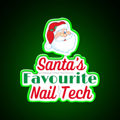 Santas Favourite Nail Tech Nail Salon Led Neon Sign Rgb Color - Shineneon