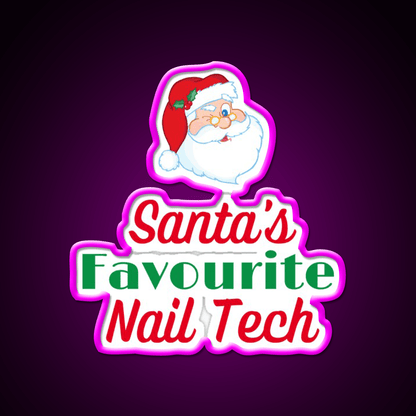 Santas Favourite Nail Tech Nail Salon Led Neon Sign Rgb Color - Shineneon