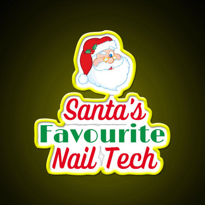 Santas Favourite Nail Tech Nail Salon Led Neon Sign Rgb Color - Custom LED neon sign front view