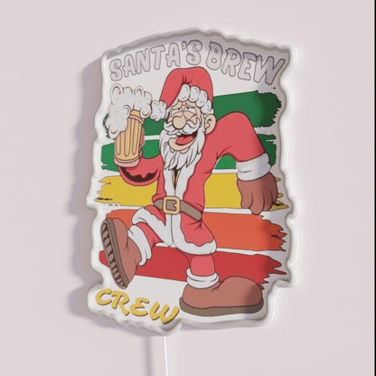 Santasbrew Crew Festive Christmas Rgb Led Neon Sign - Shineneon