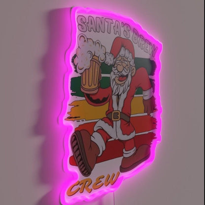 Santasbrew Crew Festive Christmas Rgb Led Neon Sign - Shineneon