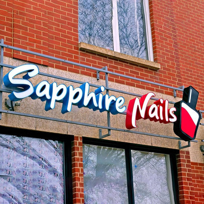 Sapphire Nails 3D Frontlit Letters Metal Led Sign - Shineneon