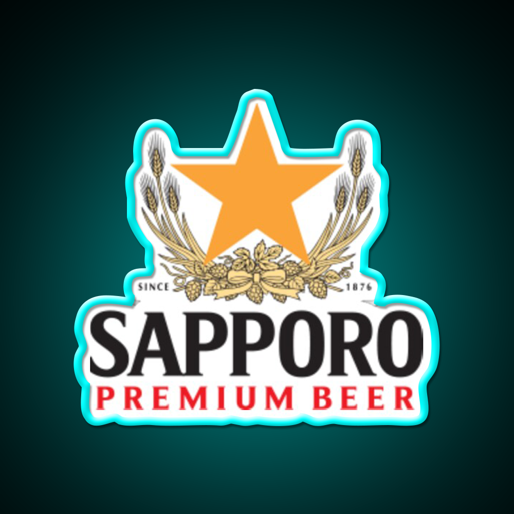 Sapporo Beer Bar Decor Led Neon Sign Rgb Color - Size and dimension reference