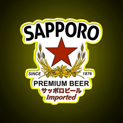 Sapporo Beer Bar Decor Led Neon Sign Business Neon Sign Rgb Color - Custom LED neon sign front view