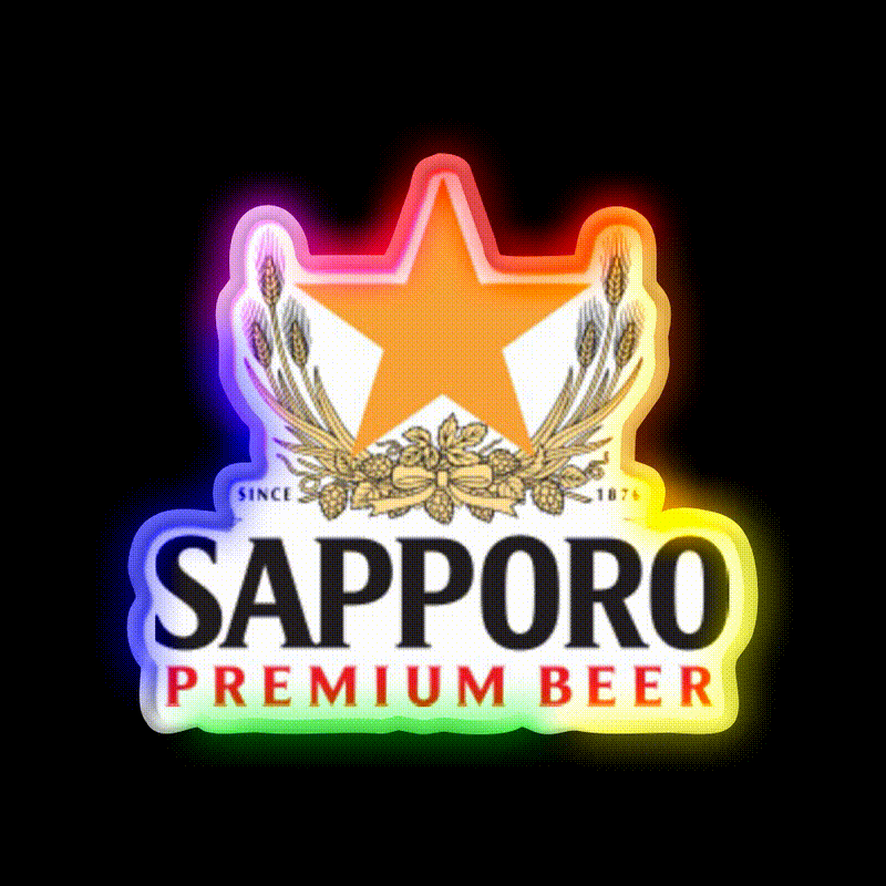 Sapporo Beer Bar Decor Led Neon Sign Rgb Color - LED neon sign close-up detail
