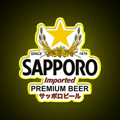 Sapporo Beer Bar Decor Led Neon Sign Wall Art Rgb Color - Custom LED neon sign front view