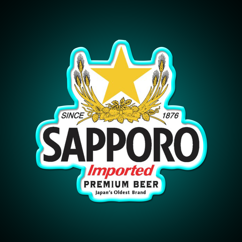 Sapporo Beer Bar Decor Led Neon Sign Wall Decor Rgb Color - Size and dimension reference