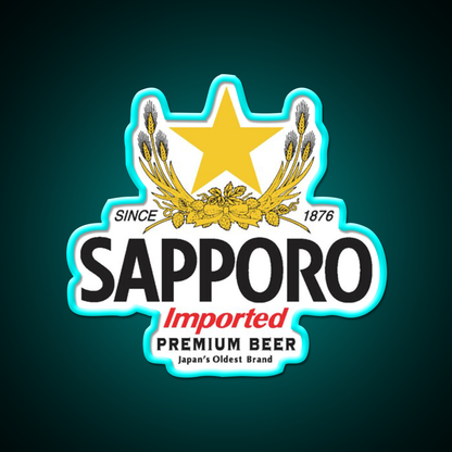 Sapporo Beer Bar Decor Led Neon Sign Wall Decor Rgb Color - Size and dimension reference