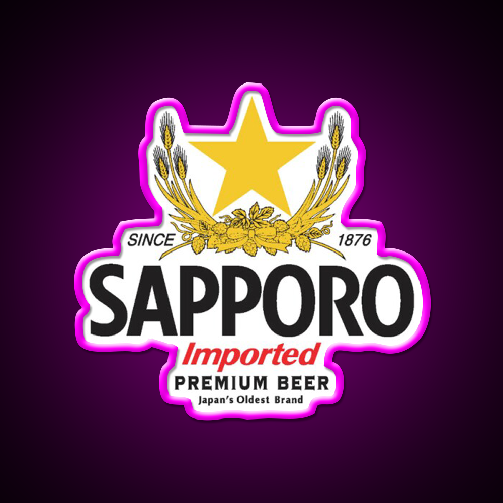 Sapporo Beer Bar Decor Led Neon Sign Wall Decor Rgb Color - Neon sign mounted on wall in room