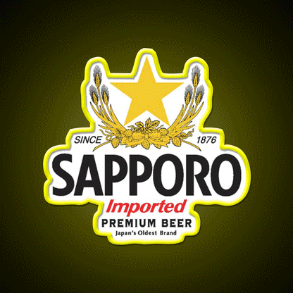 Sapporo Beer Bar Decor Led Neon Sign Wall Decor Rgb Color - Custom LED neon sign front view