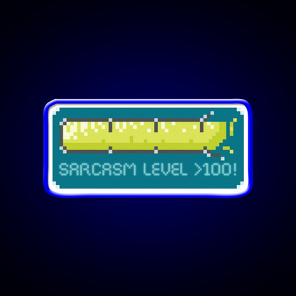 Sarcasm Level Over 100 Man Cave Bar Led Neon Sign Rgb Color
