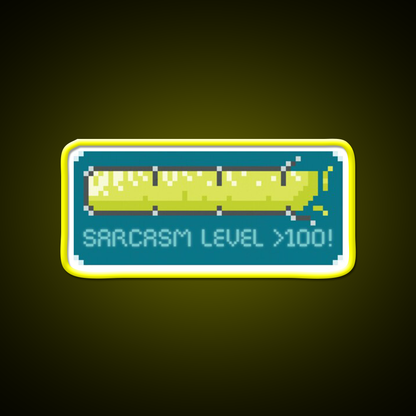 Sarcasm Level Over 100 Man Cave Bar Led Neon Sign Rgb Color