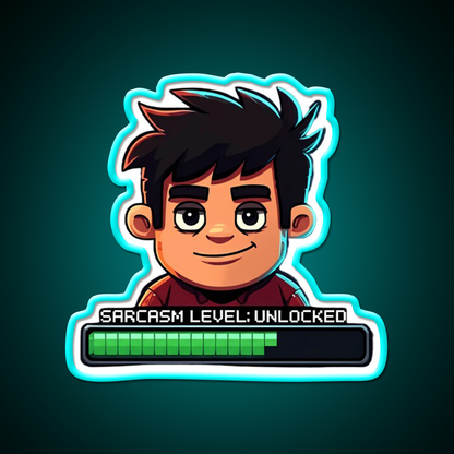 Sarcasm Level Unlocked Gamer Bar Design Man Cave Bar Led Neon Sign