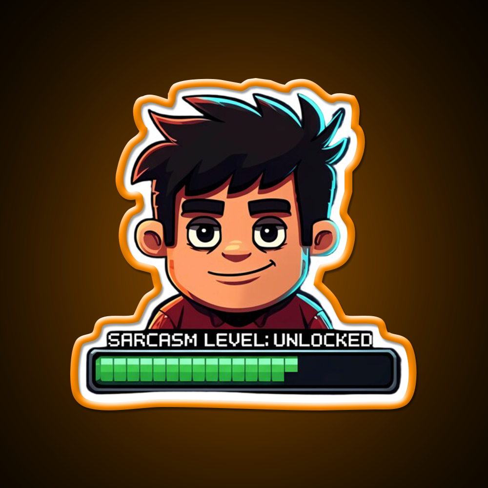 Sarcasm Level Unlocked Gamer Bar Design Man Cave Bar Led Neon Sign