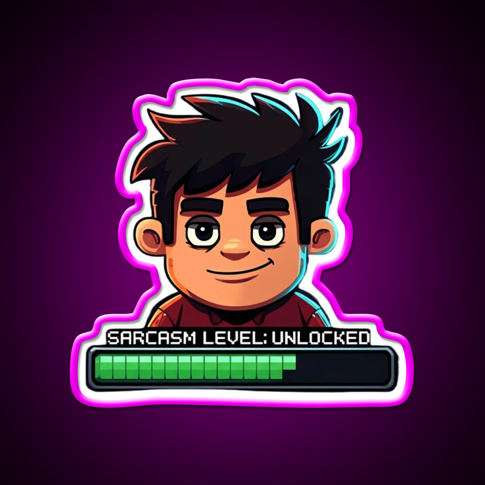 Sarcasm Level Unlocked Gamer Bar Design Man Cave Bar Led Neon Sign