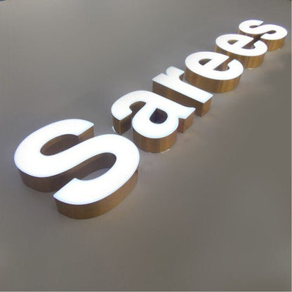 Sarees 3D Frontlit Channel Letters Led Light Sign