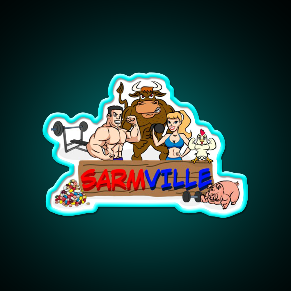 Sarmville Gym Fitness Led Neon Sign Rgb Color - Size and dimension reference