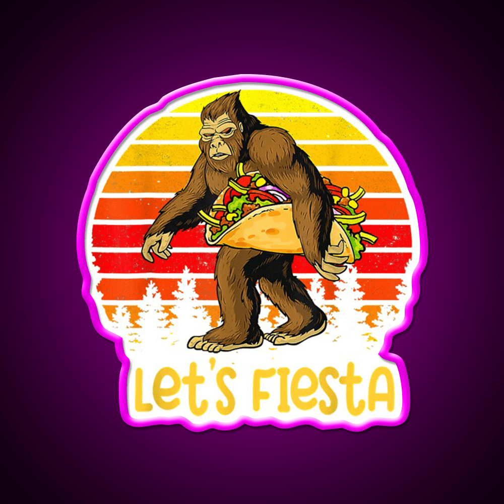 Sas Qua Tch Carrying Taco Retro Lets Fiesta Taco Led Neon Sign Rgb Color - Shineneon