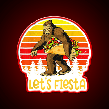 Sas Qua Tch Carrying Taco Retro Lets Fiesta Taco Led Neon Sign Rgb Color - Shineneon