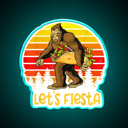 Sas Qua Tch Carrying Taco Retro Lets Fiesta Taco Led Neon Sign Rgb Color - Shineneon