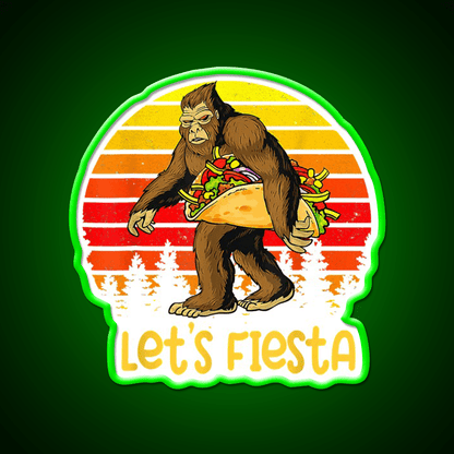 Sas Qua Tch Carrying Taco Retro Lets Fiesta Taco Led Neon Sign Rgb Color - Shineneon