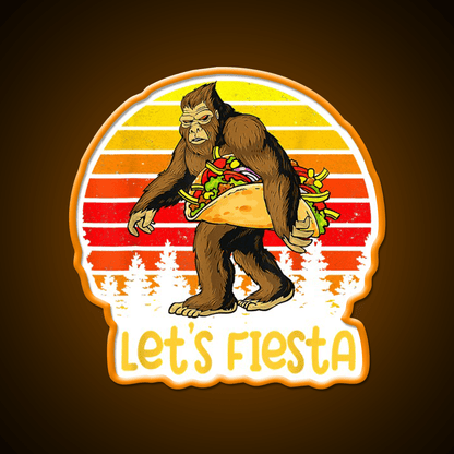 Sas Qua Tch Carrying Taco Retro Lets Fiesta Taco Led Neon Sign Rgb Color - Shineneon