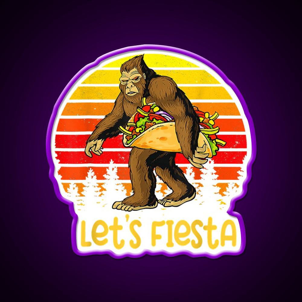 Sas Qua Tch Carrying Taco Retro Lets Fiesta Taco Led Neon Sign Rgb Color - Shineneon