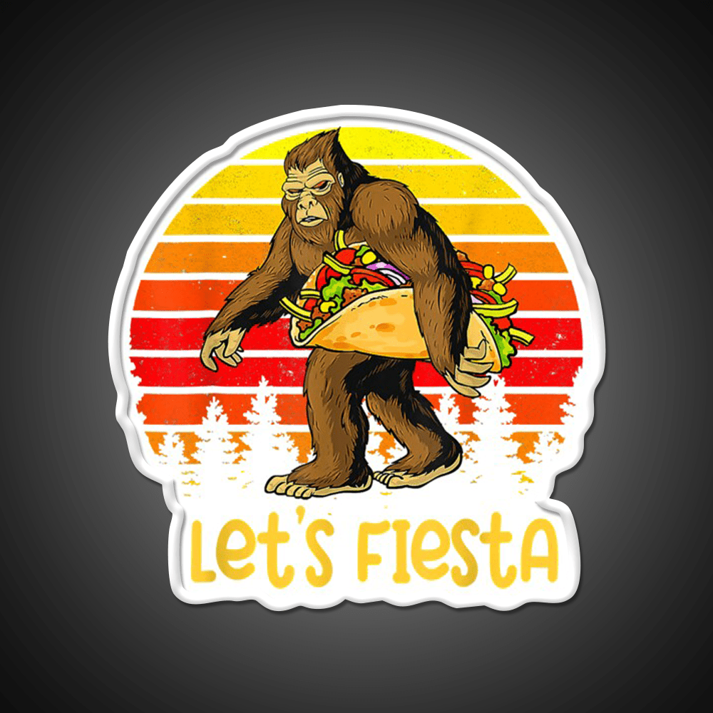 Sas Qua Tch Carrying Taco Retro Lets Fiesta Taco Led Neon Sign Rgb Color - Shineneon