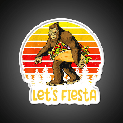 Sas Qua Tch Carrying Taco Retro Lets Fiesta Taco Led Neon Sign Rgb Color - Shineneon