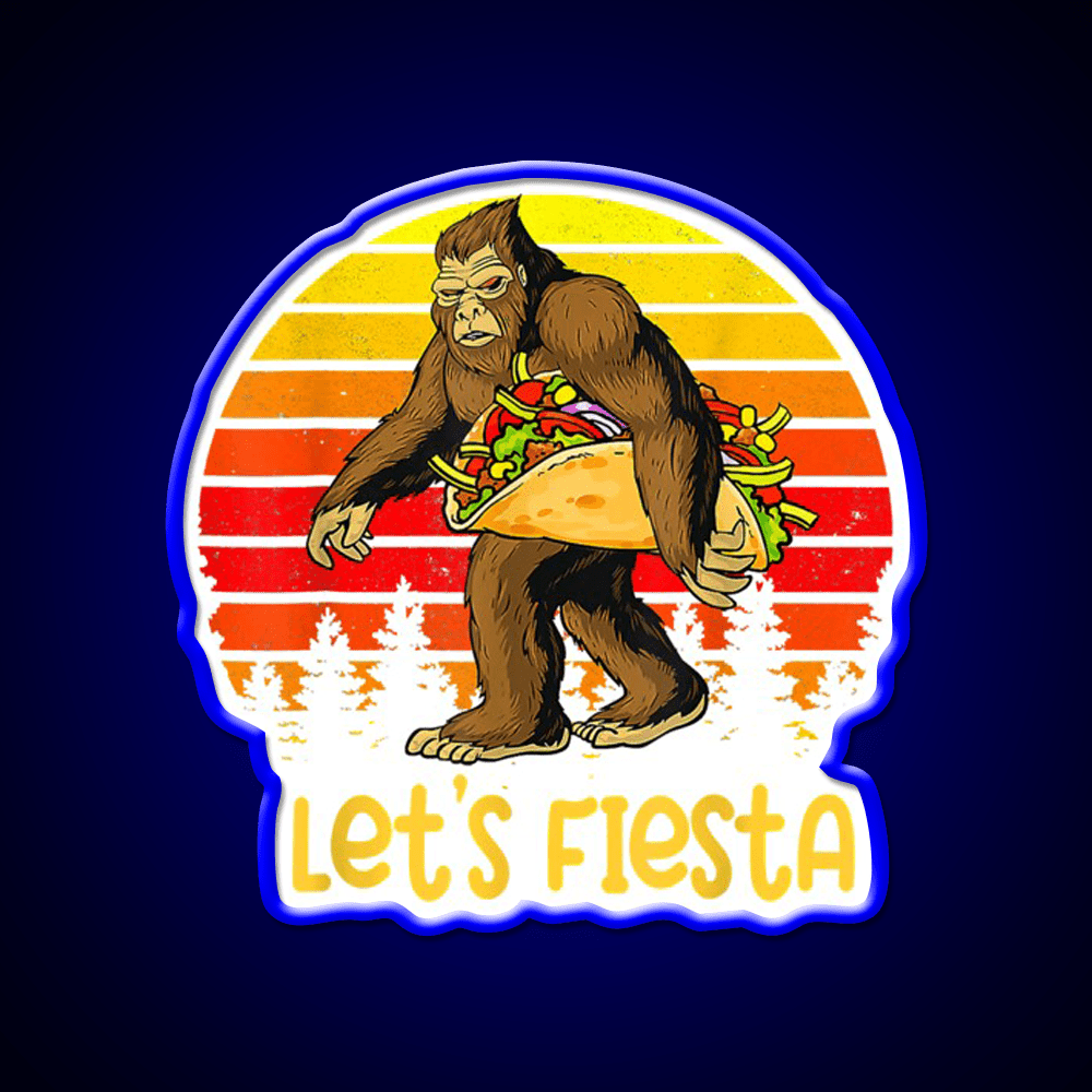 Sas Qua Tch Carrying Taco Retro Lets Fiesta Taco Led Neon Sign Rgb Color - Shineneon
