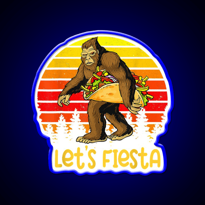 Sas Qua Tch Carrying Taco Retro Lets Fiesta Taco Led Neon Sign Rgb Color - Shineneon