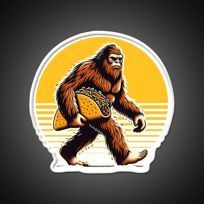 Sasquatch Taco Vintage Funny Bigfoot Lovers Taco Led Neon Sign Rgb Color - Shineneon