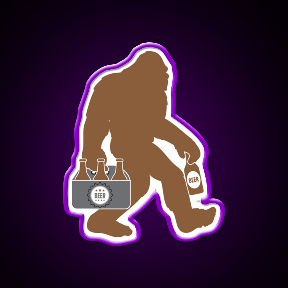 Sasquatch With Beer T Beer Bar Decor Led Neon Sign Rgb Color - LED neon sign view 9
