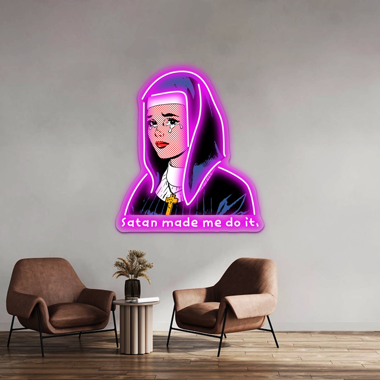 Satan Made Me Do It Artwork Custom Led Signs | Shineneon