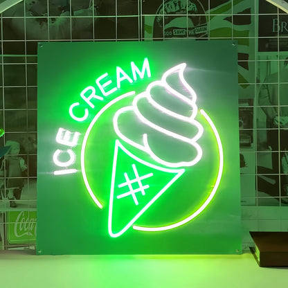 Satisfy Your Cravingsdelicious Ice Cream Neon Sign | Shineneon