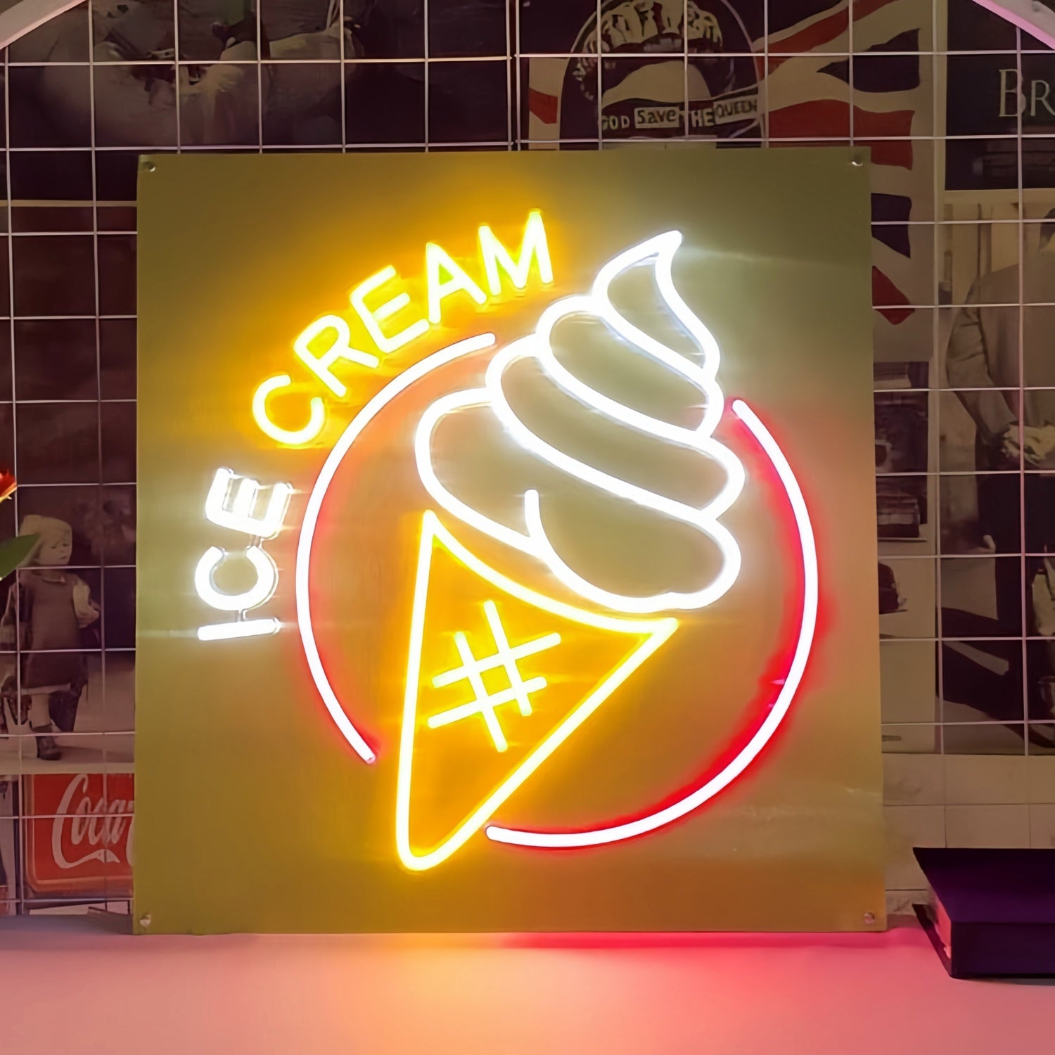 Satisfy Your Cravingsdelicious Ice Cream Neon Sign | Shineneon