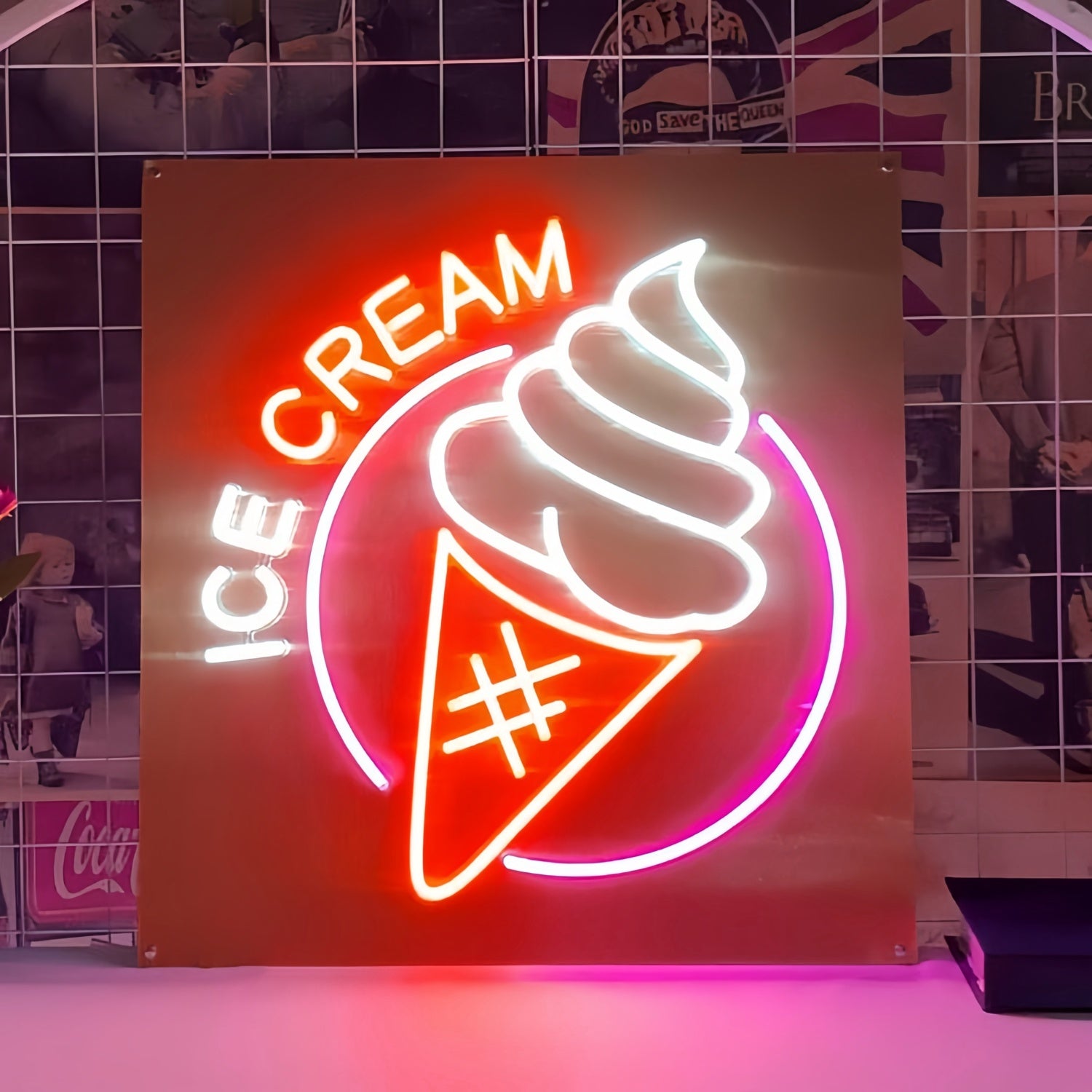 Satisfy Your Cravingsdelicious Ice Cream Neon Sign | Shineneon