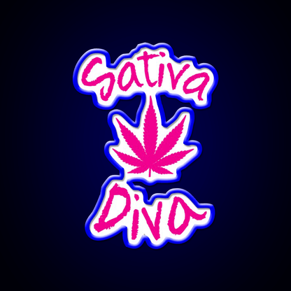 Sativa Diva Stoner Chick Hemp Inspired Green Leaf Led Neon Sign Rgb Color - Shineneon