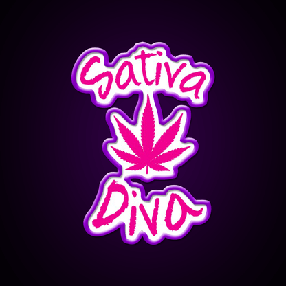 Sativa Diva Stoner Chick Hemp Inspired Green Leaf Led Neon Sign Rgb Color - Shineneon