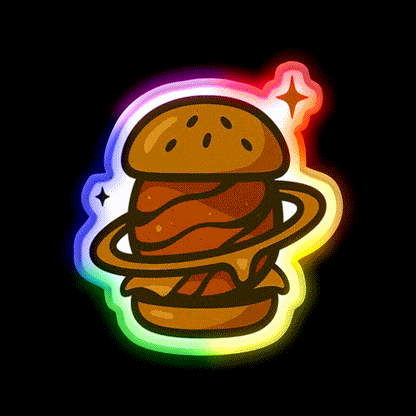 Saturn Snack Deluxe Snack Food Led Neon Sign Rgb Color - LED neon sign close-up detail