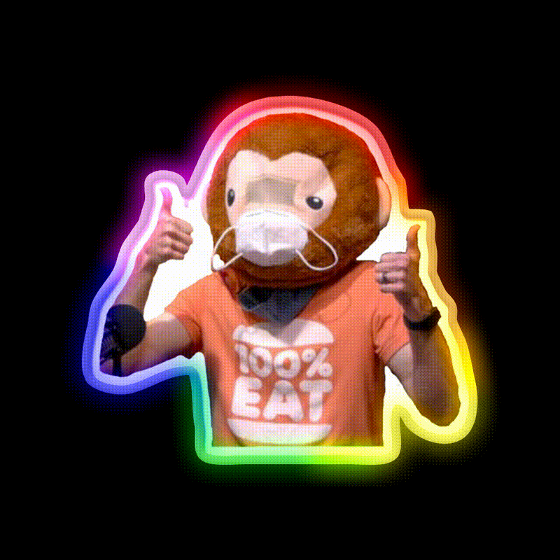 Sauce Monkey Thumb Up Fast Food Led Neon Sign For Burger Place Rgb Color - LED neon sign close-up detail