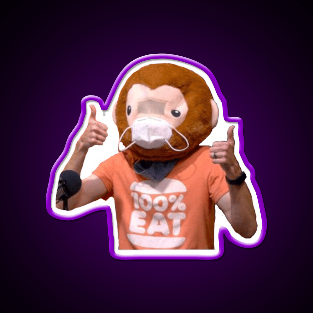 Sauce Monkey Thumb Up Fast Food Led Neon Sign For Burger Place Rgb Color - Shineneon