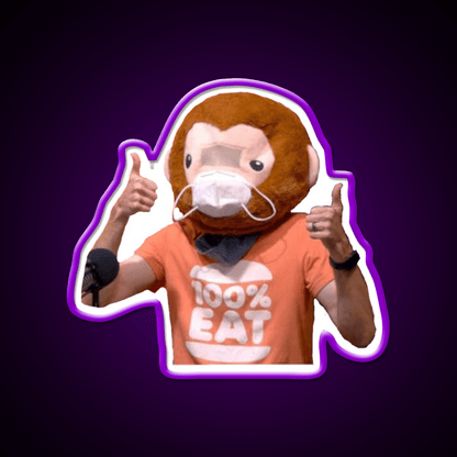 Sauce Monkey Thumb Up Fast Food Led Neon Sign For Burger Place Rgb Color - Shineneon