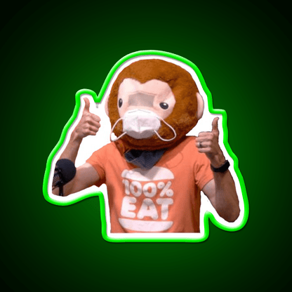 Sauce Monkey Thumb Up Fast Food Led Neon Sign For Burger Place Rgb Color - Shineneon