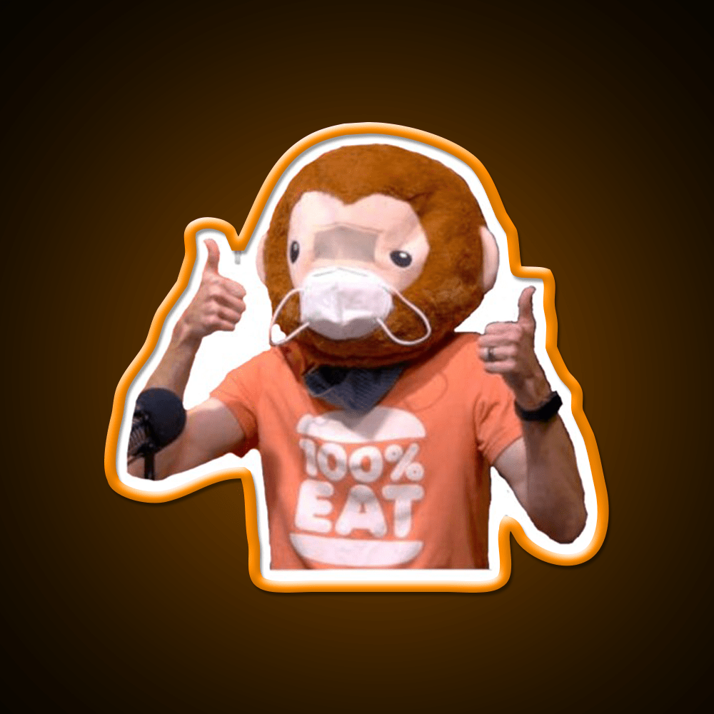 Sauce Monkey Thumb Up Fast Food Led Neon Sign For Burger Place Rgb Color - Shineneon