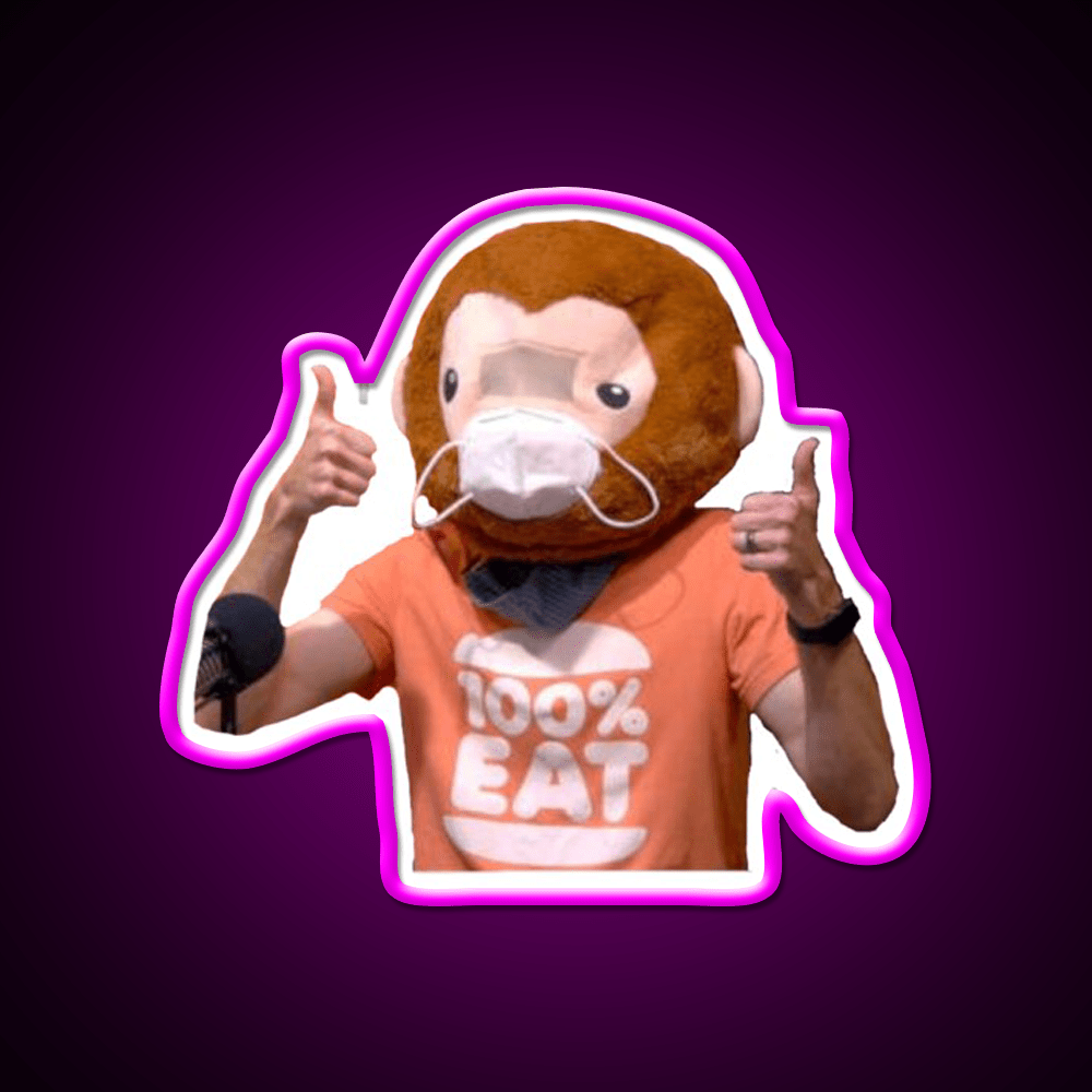 Sauce Monkey Thumb Up Fast Food Led Neon Sign For Burger Place Rgb Color - Shineneon